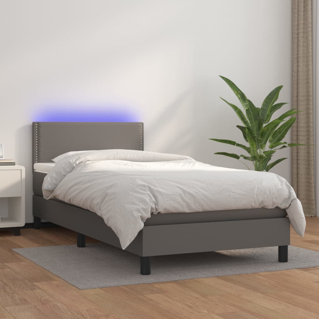Giroletto Molle Con Materasso E Led 160X200Cm Similpelle