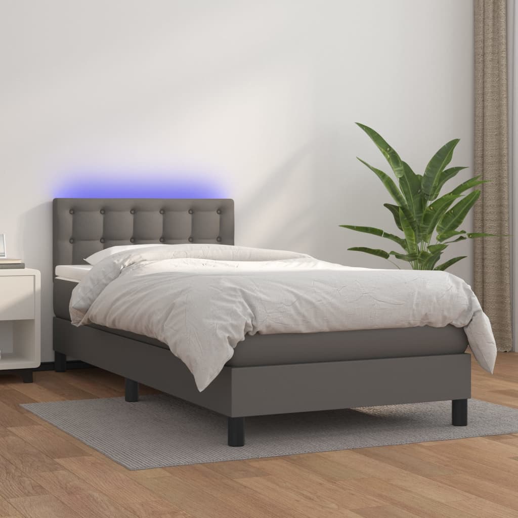 Giroletto Molle Con Materasso E Led 160X200Cm Similpelle