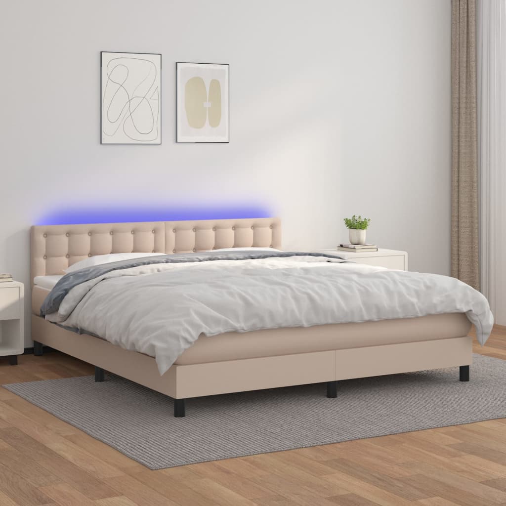 Giroletto Molle Con Materasso E Led 160X200Cm Similpelle