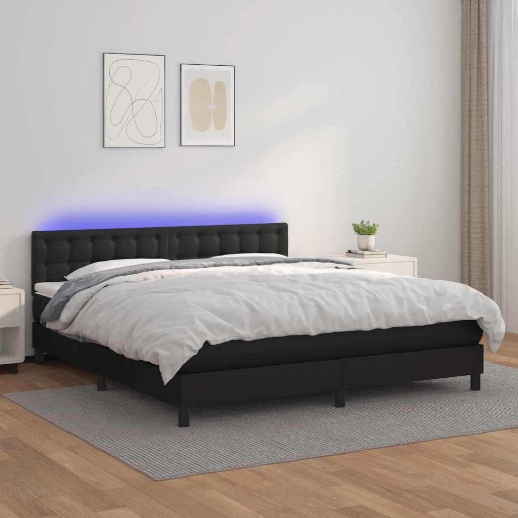 Giroletto Molle Con Materasso E Led 160X200Cm Similpelle