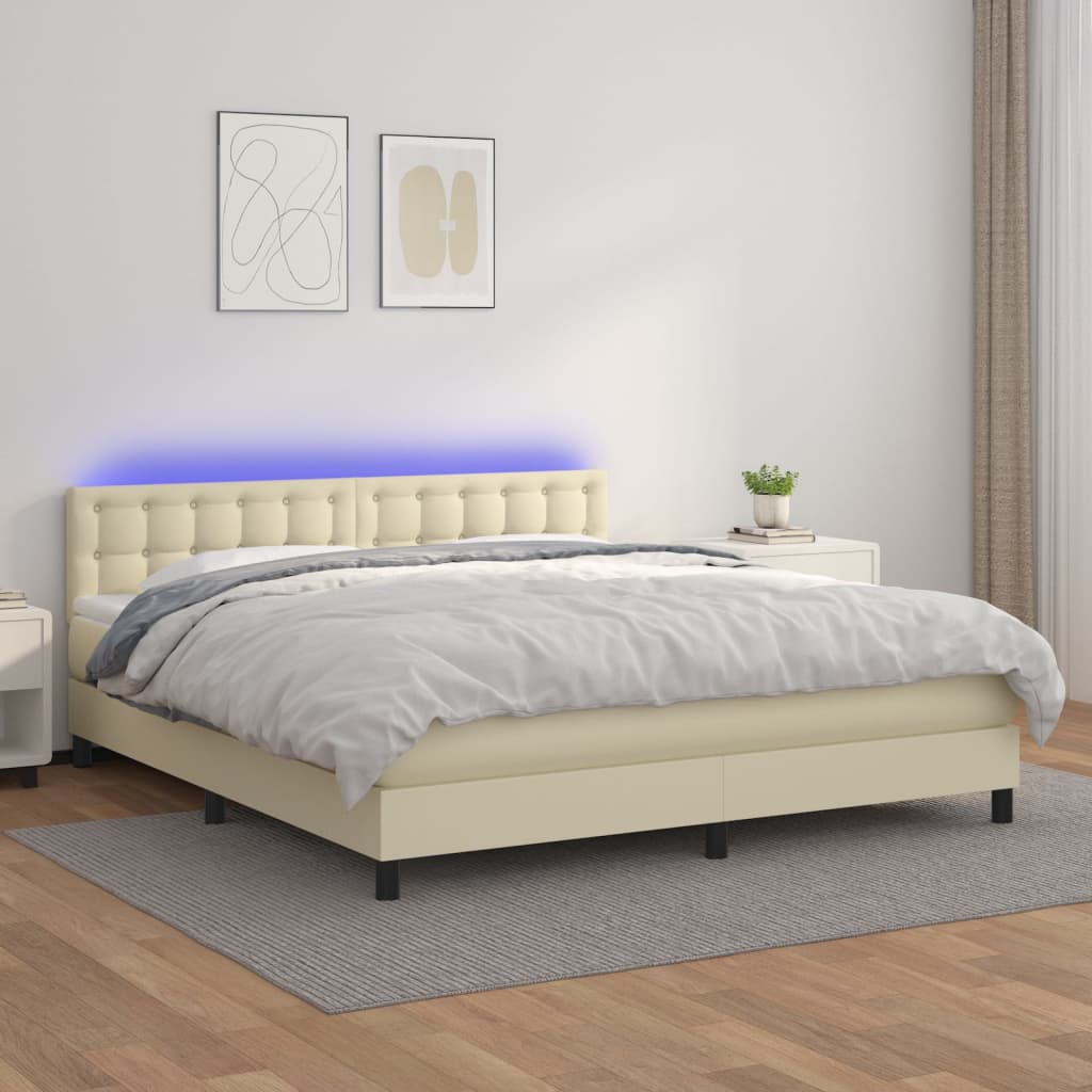 Giroletto Molle Con Materasso E Led 160X200Cm Similpelle