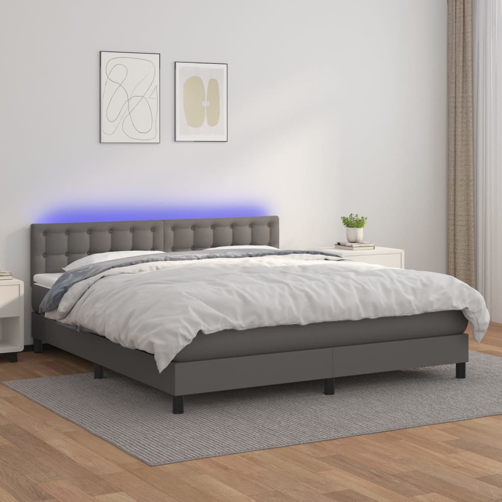 Giroletto Molle Con Materasso E Led 160X200Cm Similpelle