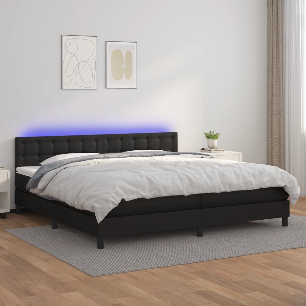 Giroletto Molle Con Materasso E Led 160X200Cm Similpelle