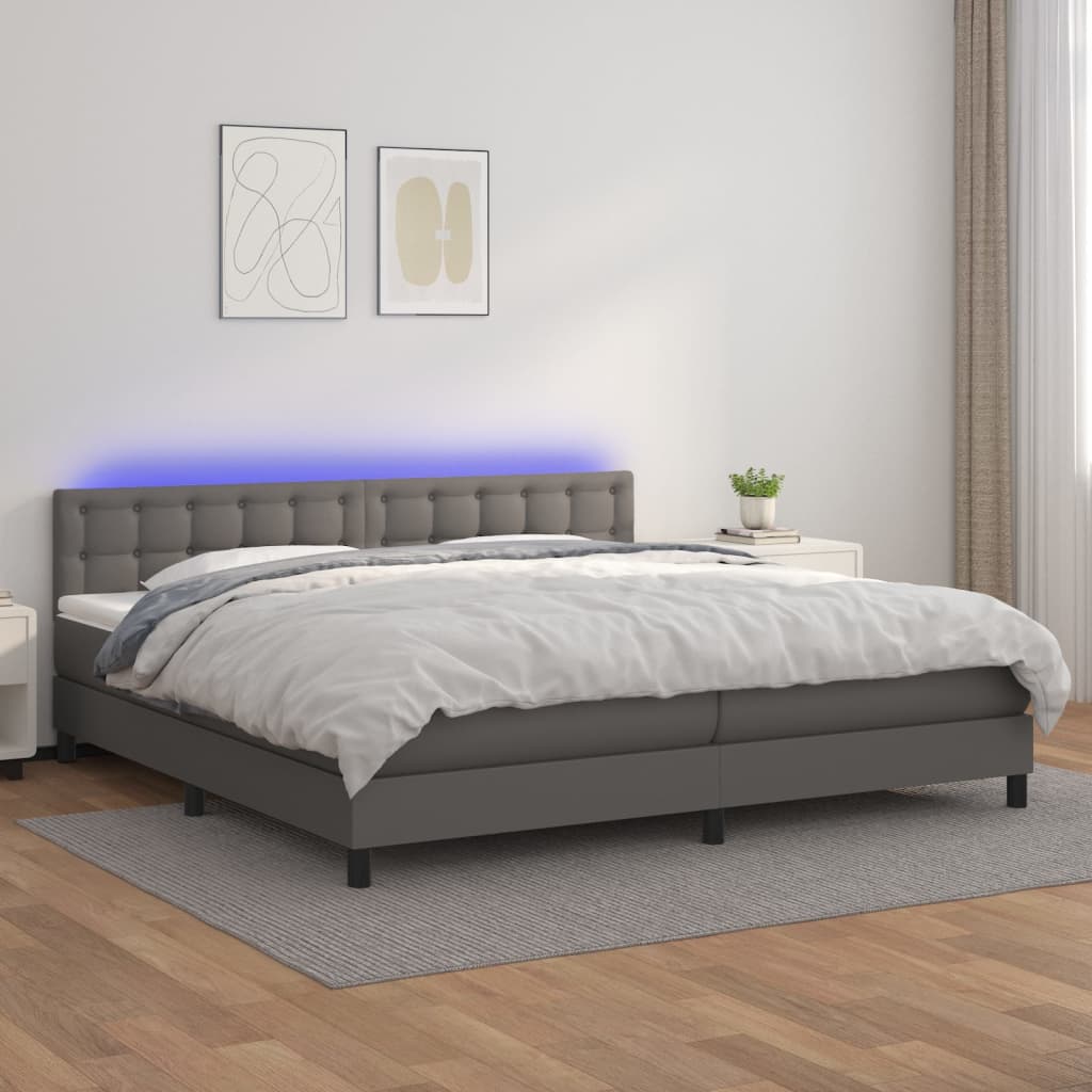 Giroletto Molle Con Materasso E Led 160X200Cm Similpelle