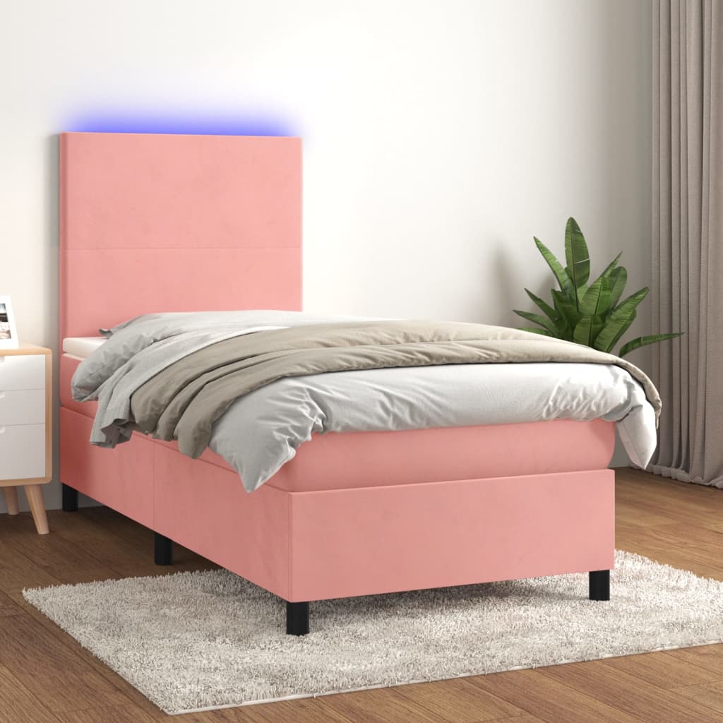 Letto A Sorgente Led Con Materasso Velluto