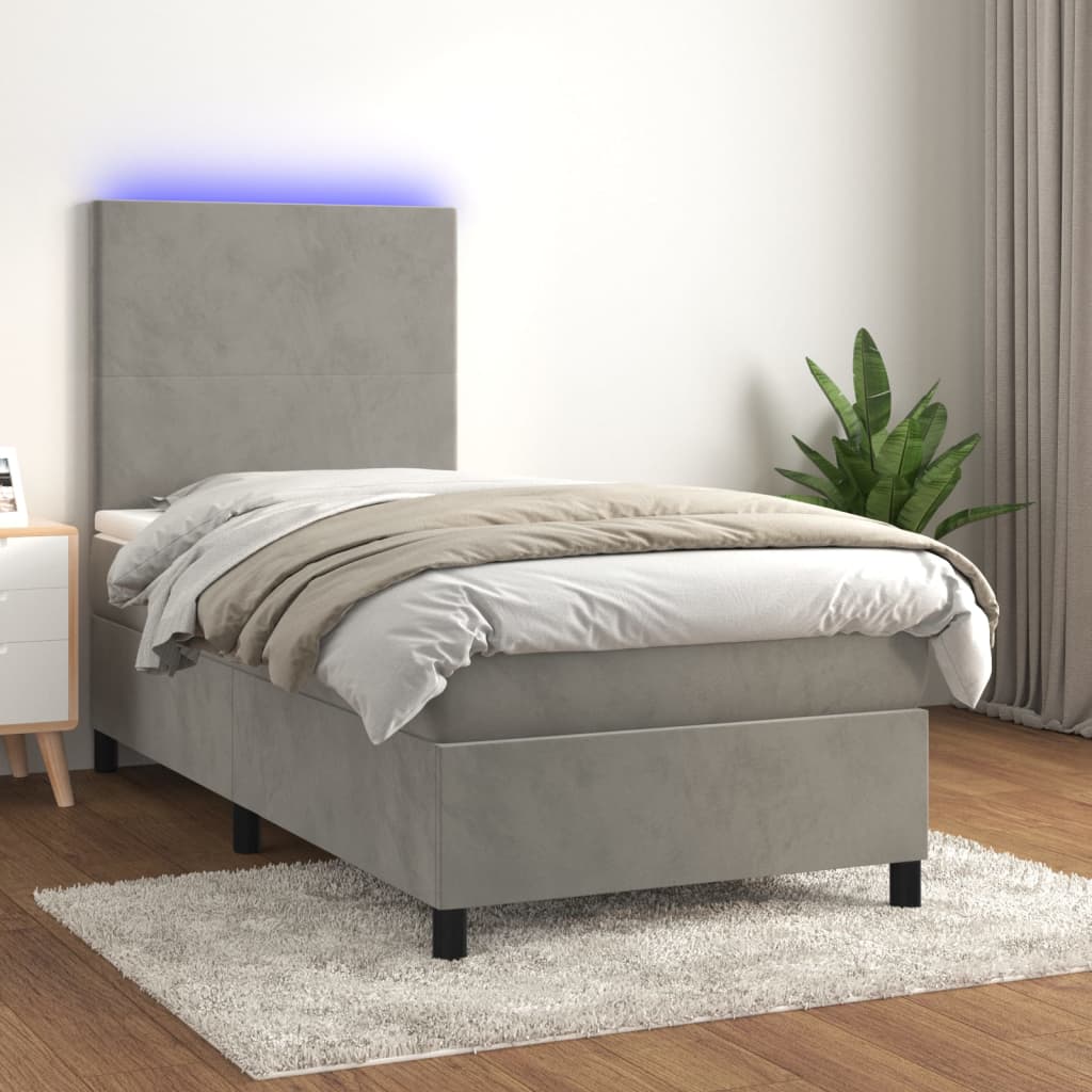 Letto A Sorgente Led Con Materasso Velluto