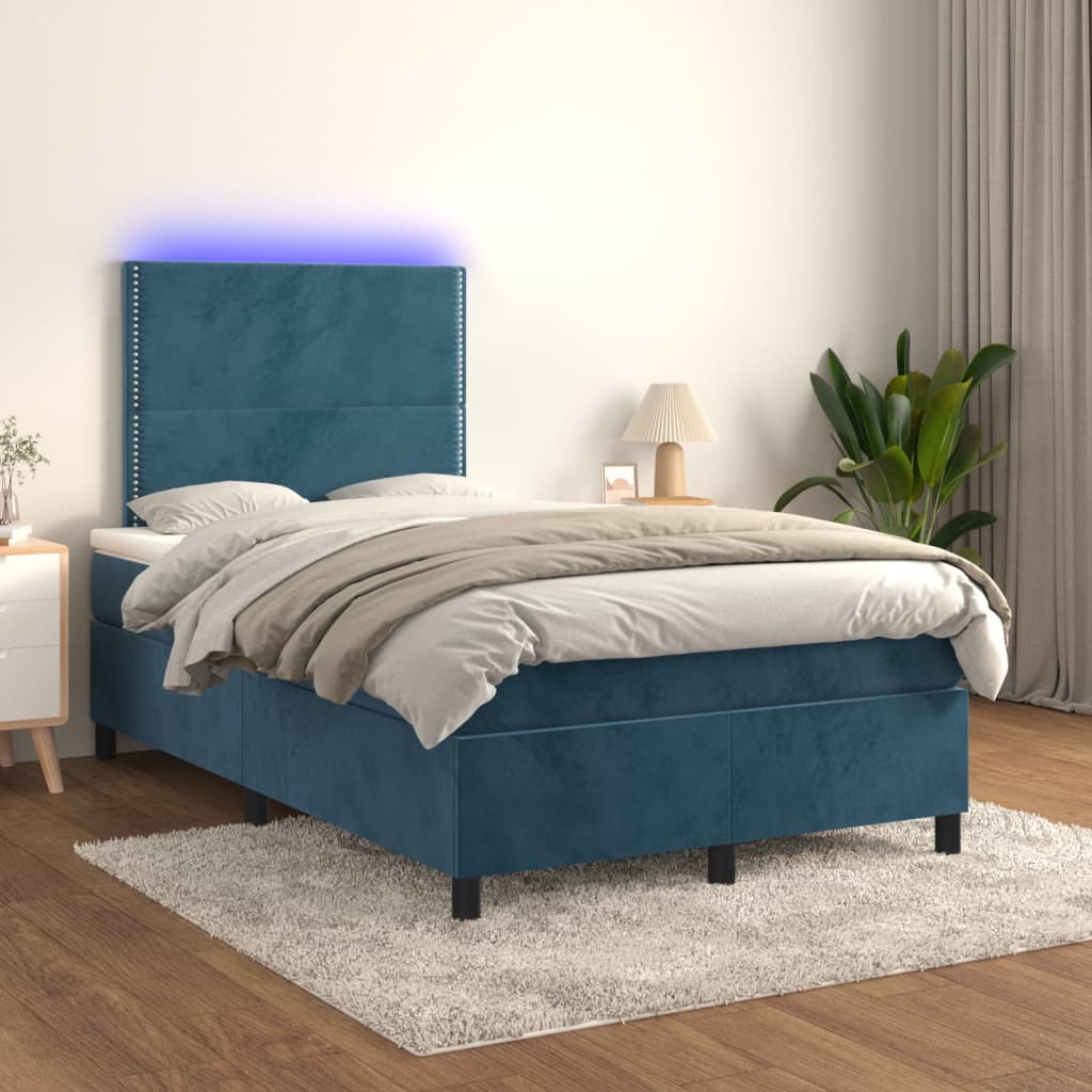 Letto A Sorgente Led Con Materasso Velluto