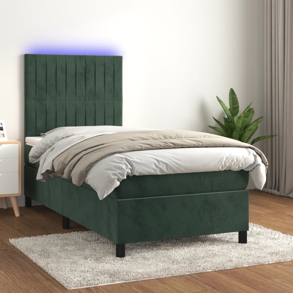 Letto A Sorgente Led Con Materasso Velluto