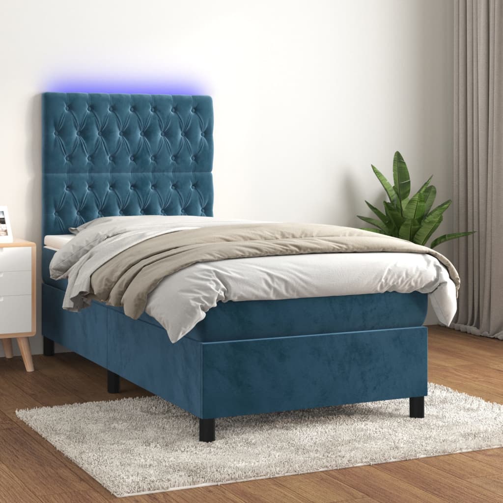 Letto A Sorgente Led Con Materasso Velluto