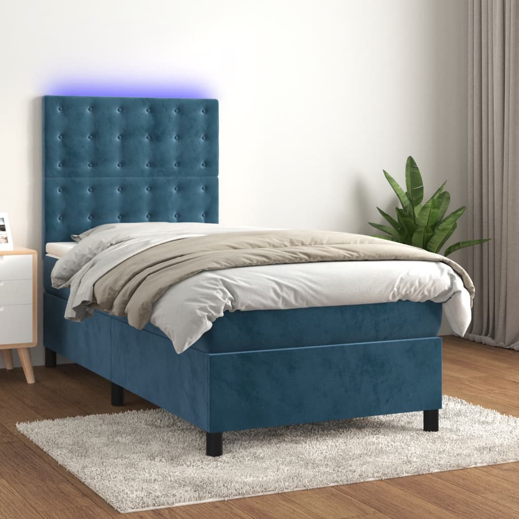 Letto A Sorgente Led Con Materasso Velluto