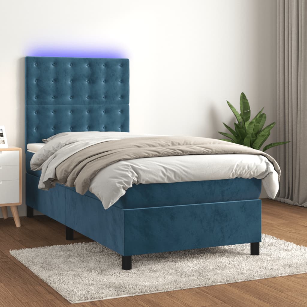 Letto A Sorgente Led Con Materasso Velluto