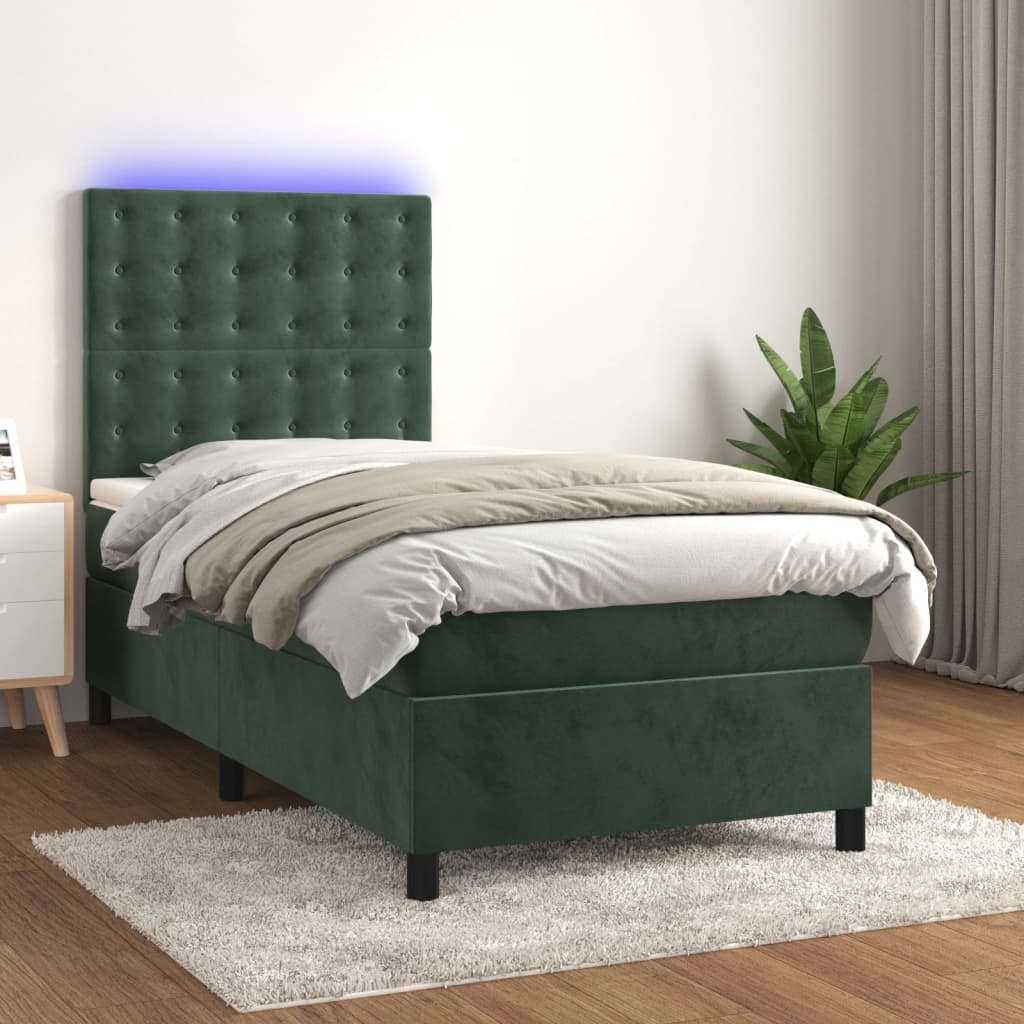 Letto A Sorgente Led Con Materasso Velluto