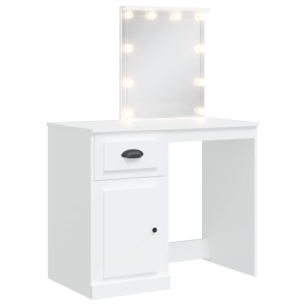 Toeletta Con Luci Led Bianca 90X42X132,5 Cm