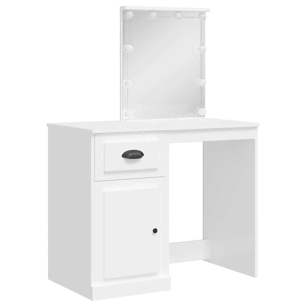 Toeletta Con Luci Led Bianca 90X42X132,5 Cm