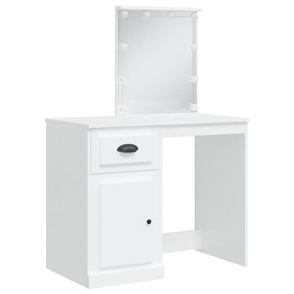 Toeletta Con Luci Led Bianca 90X42X132,5 Cm