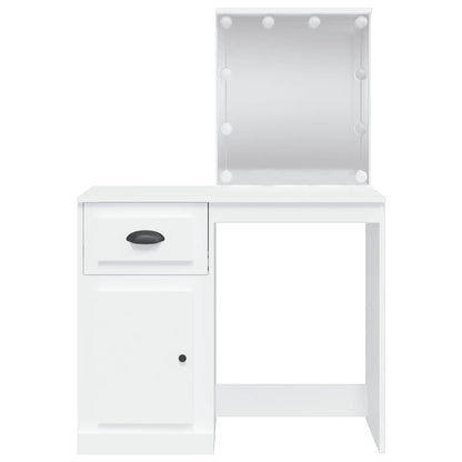 Toeletta Con Luci Led Bianca 90X42X132,5 Cm