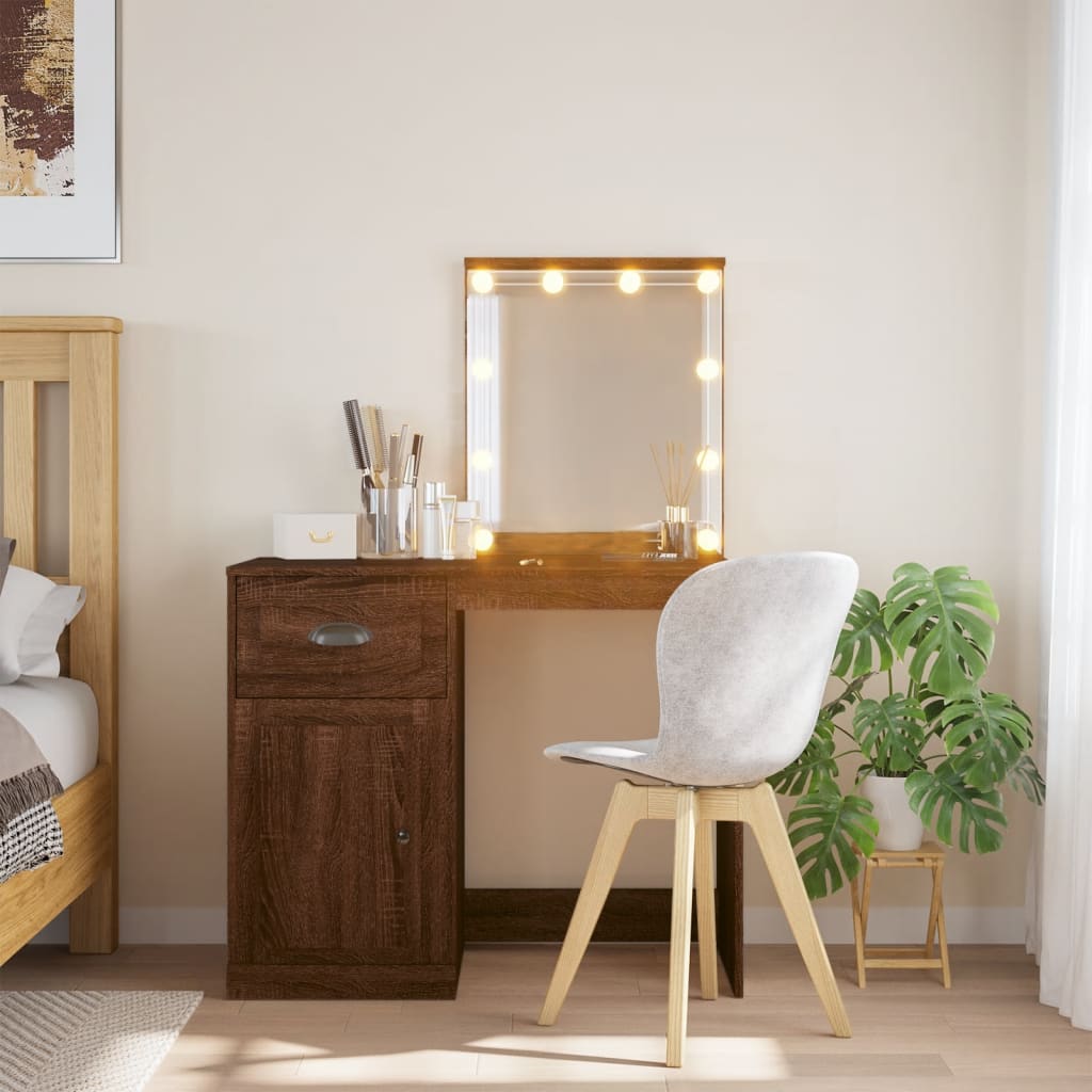 Toeletta Con Luci Led Bianca 90X42X132,5 Cm