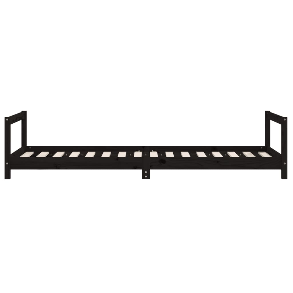 Giroletto Per Bambini Nero 80X200 Cm In Legno Massello Di Pino