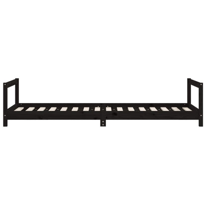 Giroletto Per Bambini Nero 80X200 Cm In Legno Massello Di Pino