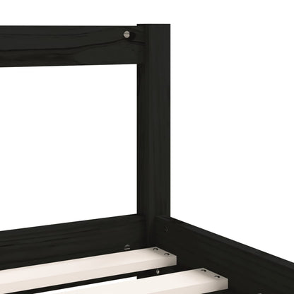 Giroletto Per Bambini Nero 80X200 Cm In Legno Massello Di Pino