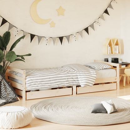 Giroletto Bambini Con Cassetti 80X200Cm Massello Di Pino