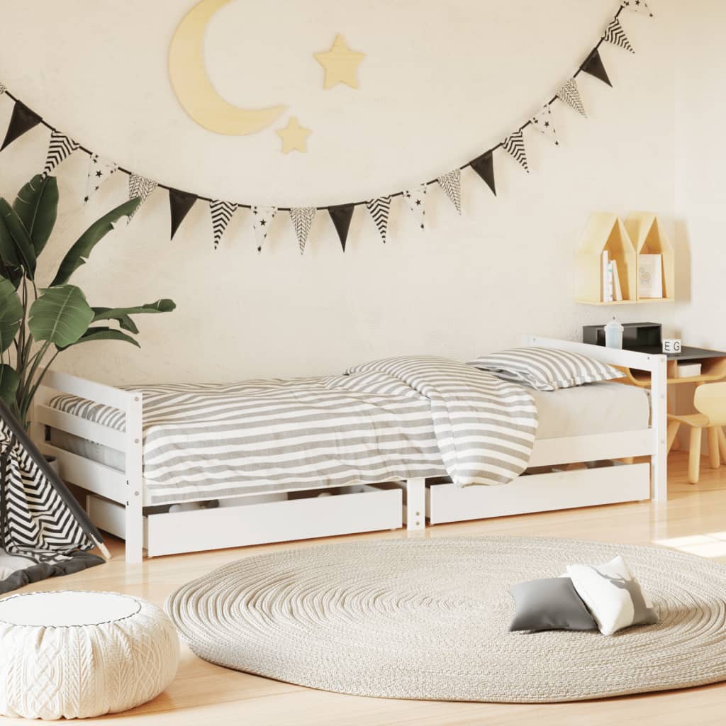 Giroletto Bambini Con Cassetti 80X200Cm Massello Di Pino