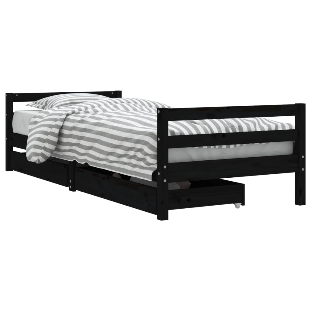 Giroletto Bambini Con Cassetti 80X200Cm Massello Di Pino