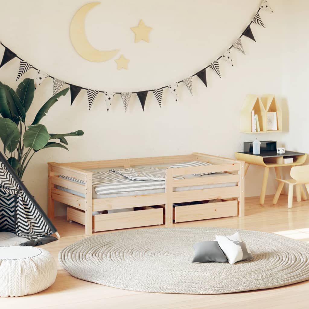 Giroletto Bambini Con Cassetti 80X200Cm Massello Di Pino