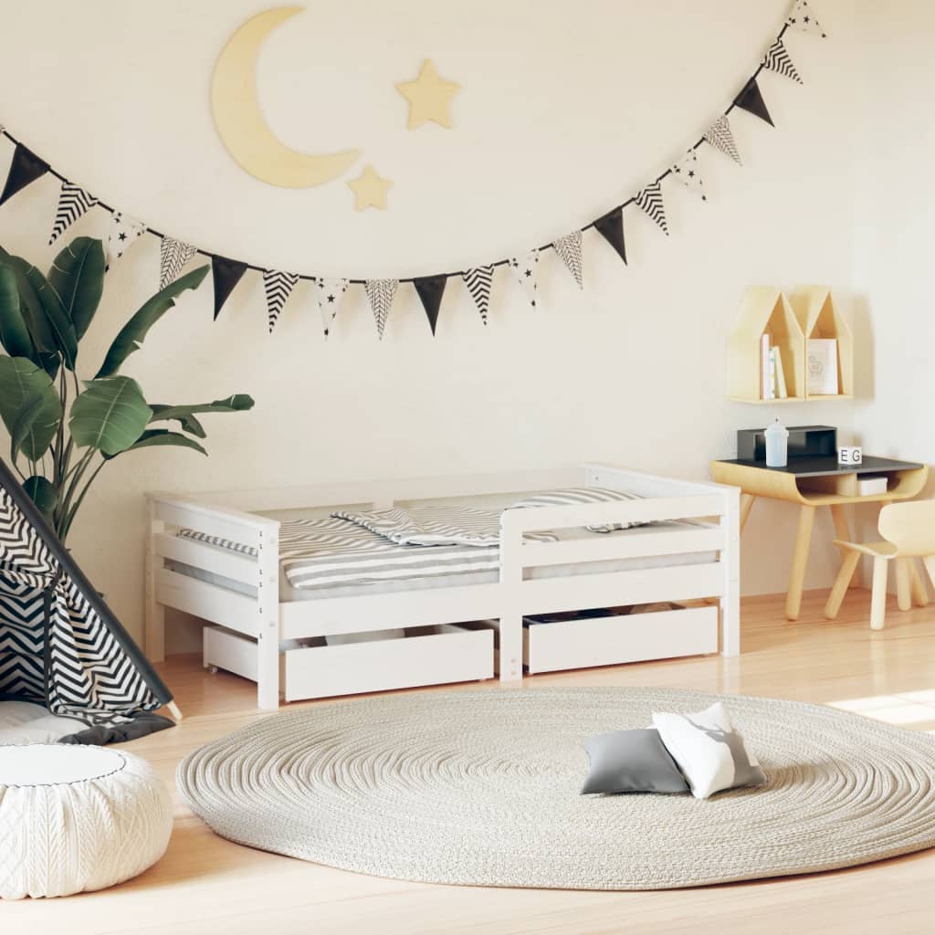 Giroletto Bambini Con Cassetti 80X200Cm Massello Di Pino
