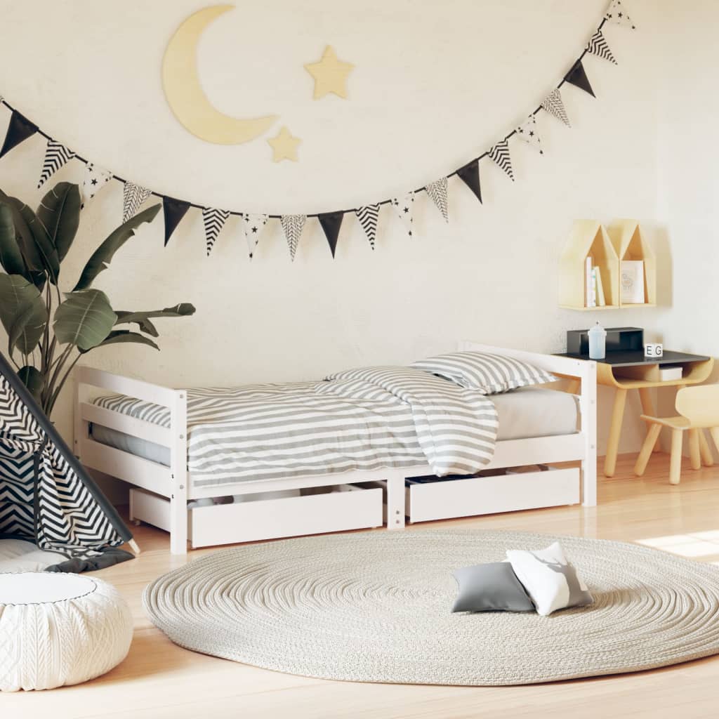 Giroletto Bambini Con Cassetti 80X200Cm Massello Di Pino