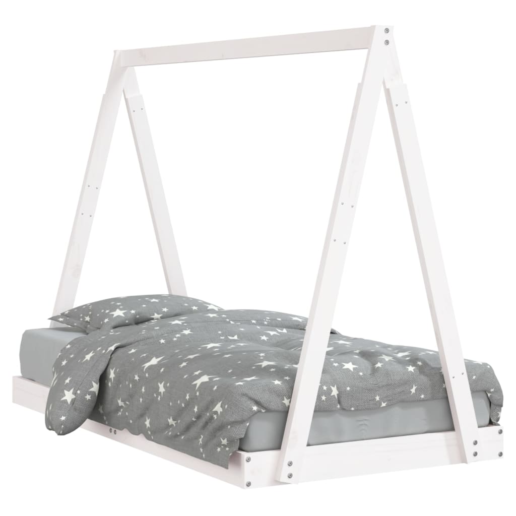 Giroletto Per Bambini Bianco 80X160Cm In Legno Massello Di Pino