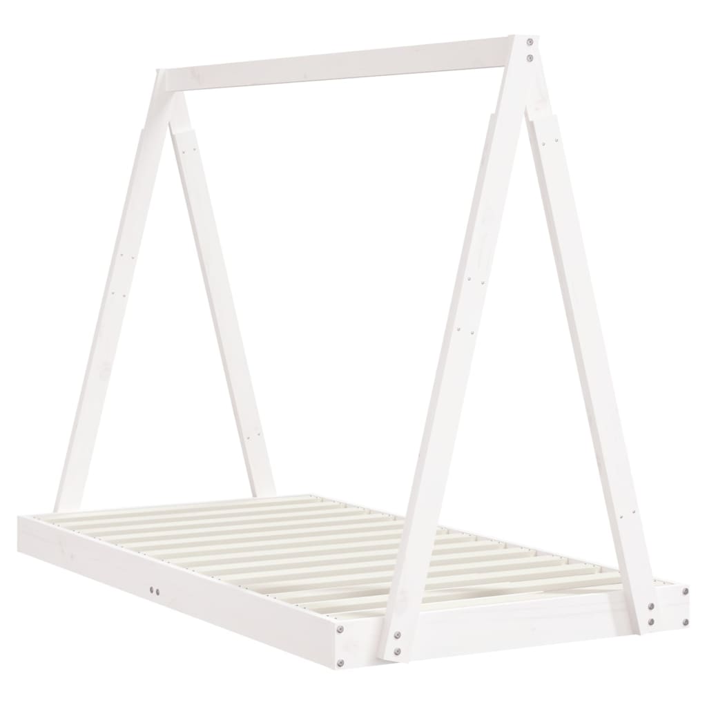 Giroletto Per Bambini Bianco 80X160Cm In Legno Massello Di Pino