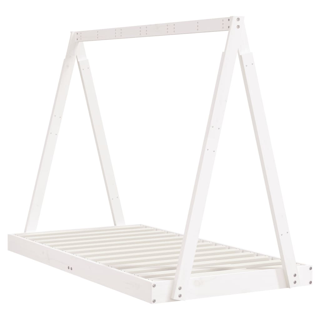 Giroletto Per Bambini Bianco 80X160Cm In Legno Massello Di Pino
