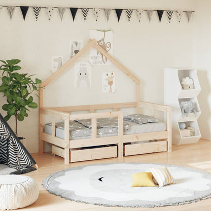 Giroletto Bambini Con Cassetti 90X200Cm Massello Di Pino