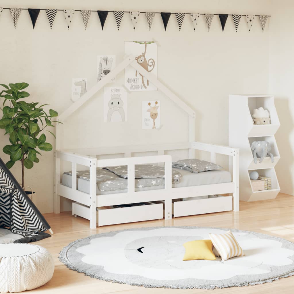 Giroletto Bambini Con Cassetti 90X200Cm Massello Di Pino