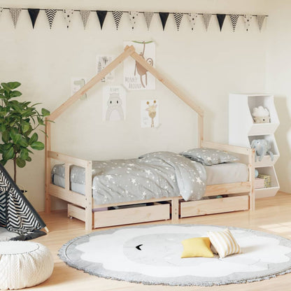 Giroletto Bambini Con Cassetti 90X200Cm Massello Di Pino