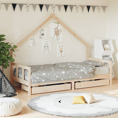 Giroletto Bambini Con Cassetti 90X200Cm Massello Di Pino