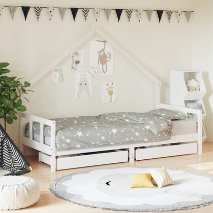 Giroletto Bambini Con Cassetti 90X200Cm Massello Di Pino