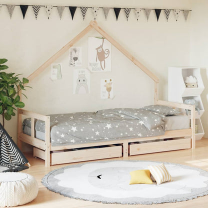 Giroletto Bambini Con Cassetti 90X200Cm Massello Di Pino