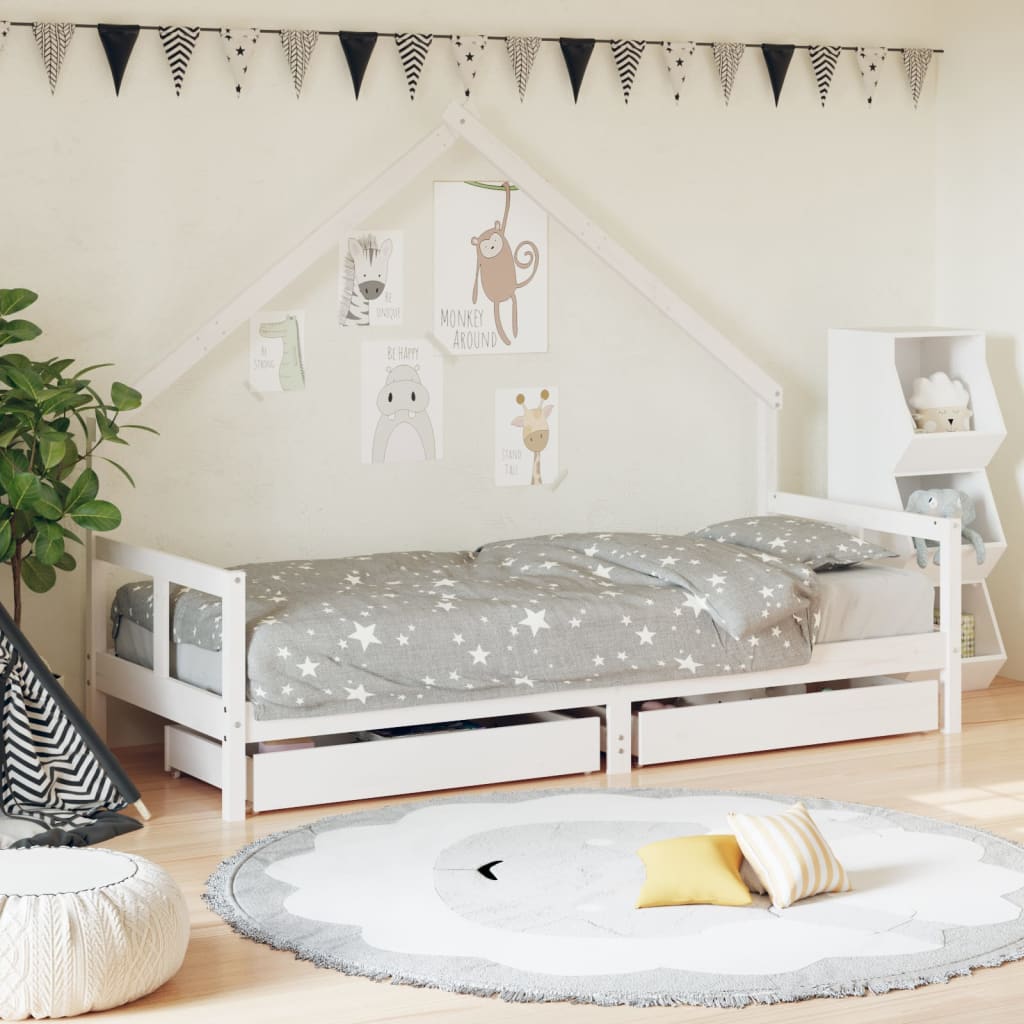 Giroletto Bambini Con Cassetti 90X200Cm Massello Di Pino