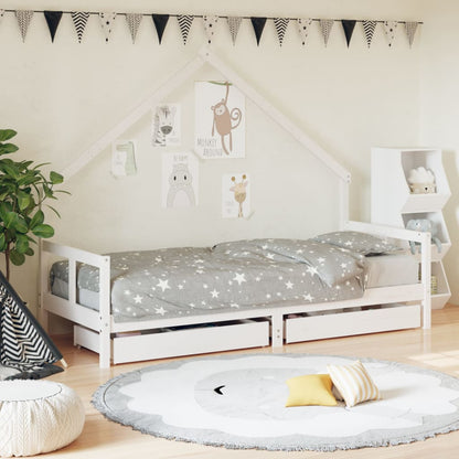 Giroletto Bambini Con Cassetti 90X200Cm Massello Di Pino