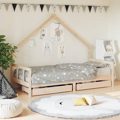 Giroletto Bambini Con Cassetti 90X200Cm Massello Di Pino
