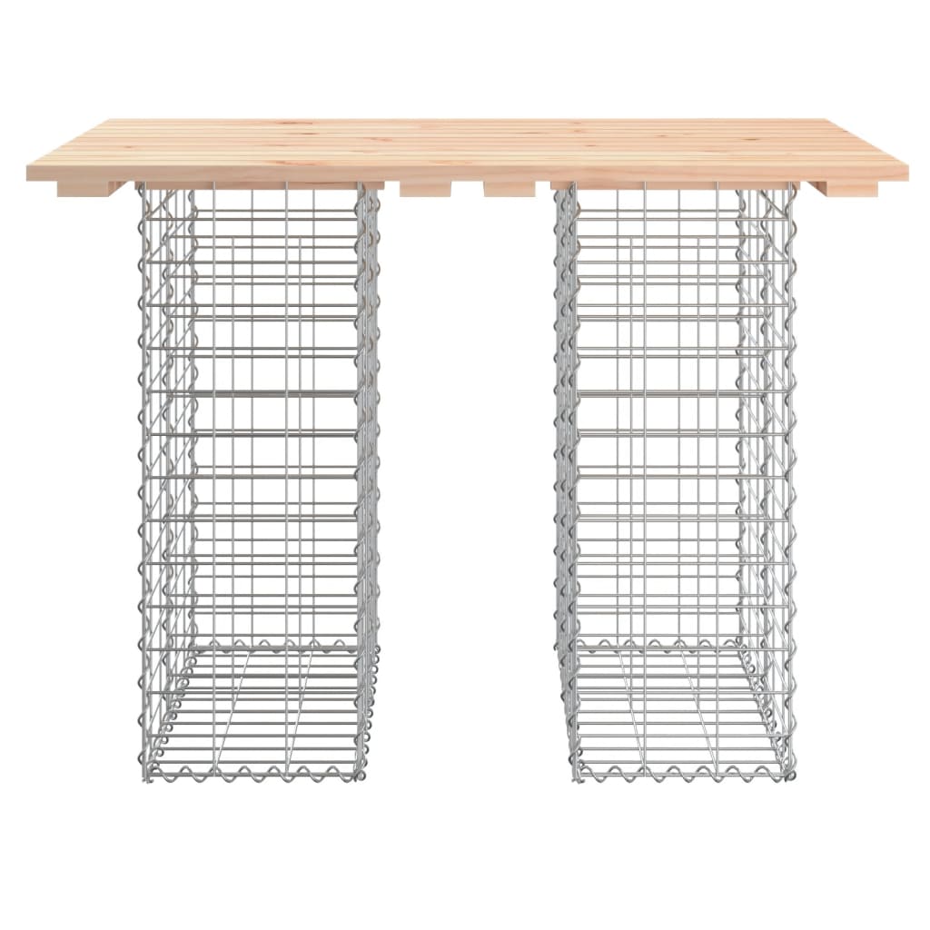 Tavolo Da Giardino In Gabbione Design 100X70X72 Cm In Legno Massello Di Pino Pino Naturale