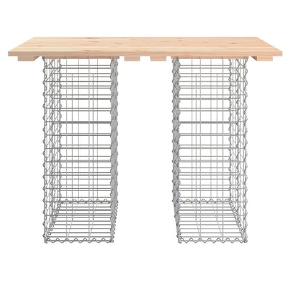 Tavolo Da Giardino In Gabbione Design 100X70X72 Cm In Legno Massello Di Pino Pino Naturale