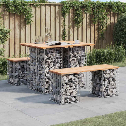 Tavolo Da Giardino In Gabbione Design 100X70X72 Cm In Legno Massello Di Pino Pino Naturale