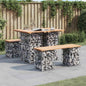 Tavolo Da Giardino In Gabbione Design 100X70X72 Cm In Legno Massello Di Pino Pino Naturale