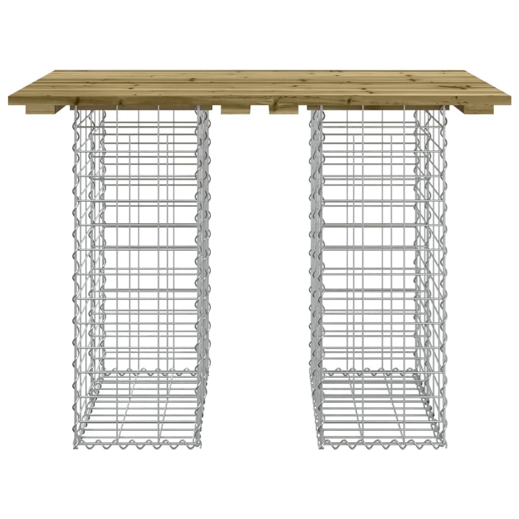 Tavolo Da Giardino In Gabbione Design 100X70X72 Cm In Legno Di Pino Impregnato Marrone Scuro