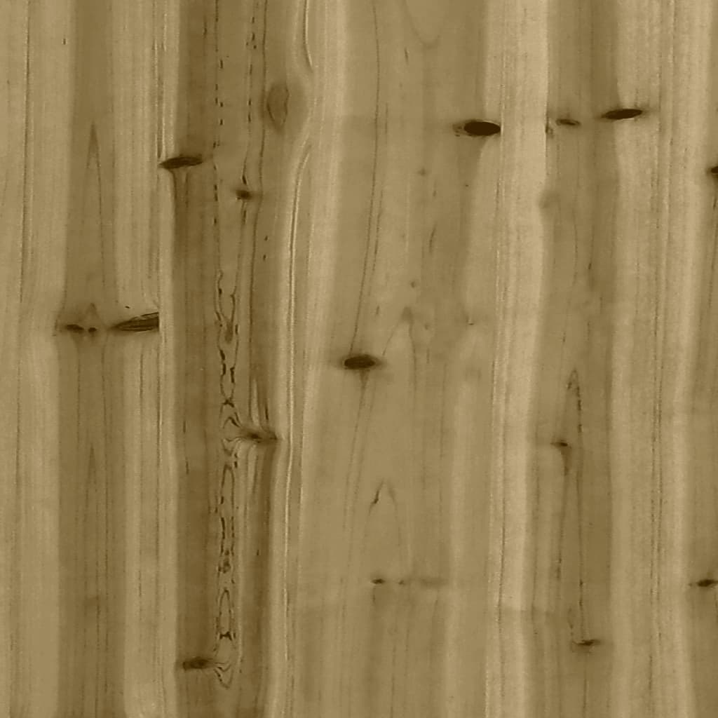 Tavolo Da Giardino In Gabbione Design 100X70X72 Cm In Legno Di Pino Impregnato Marrone Scuro