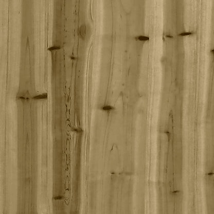 Tavolo Da Giardino In Gabbione Design 100X70X72 Cm In Legno Di Pino Impregnato Marrone Scuro