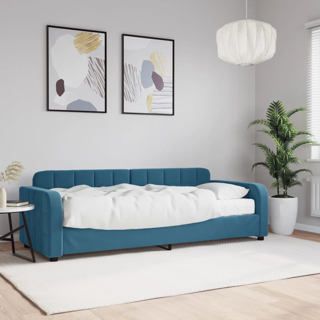 Letto Da Giorno In Velluto Blu